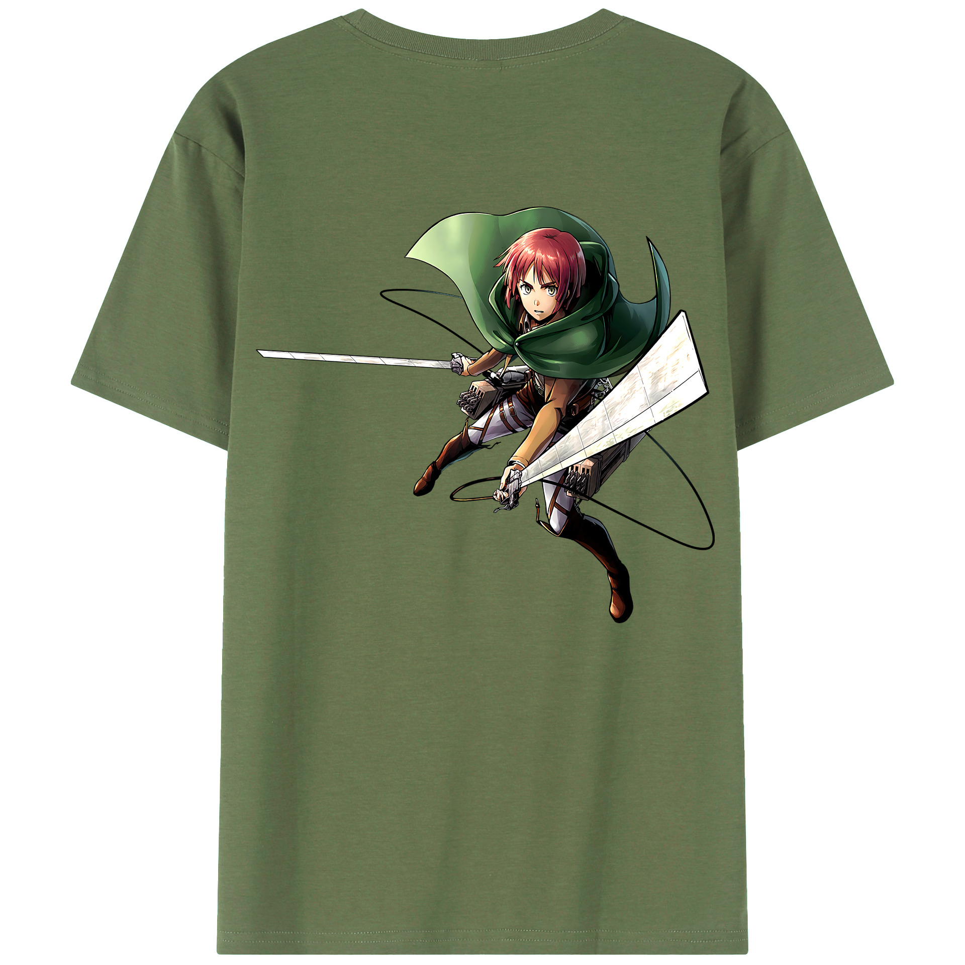 （画像用） 進撃の巨人 Attack on Titan 綿100％ メンズ半袖Tシャツ（バックプリント） 通気性
